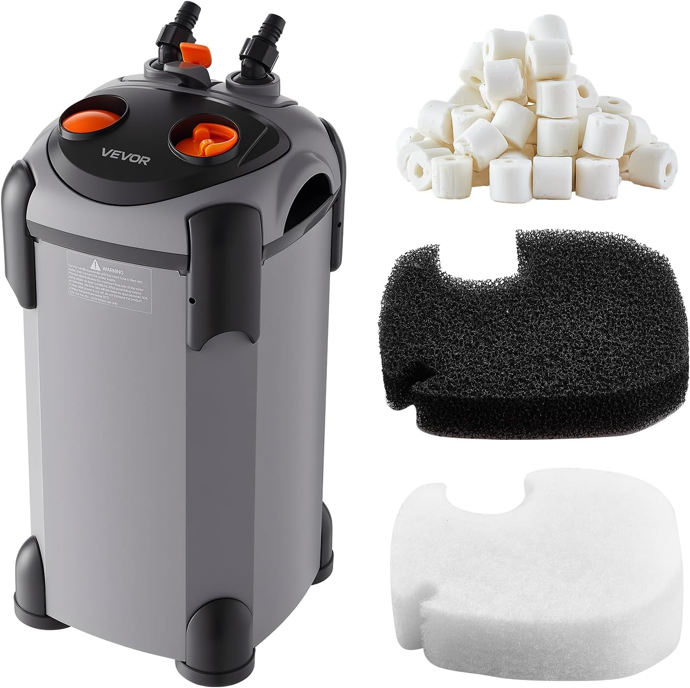 VEVOR 224.5 GPH canister filter with orange valves